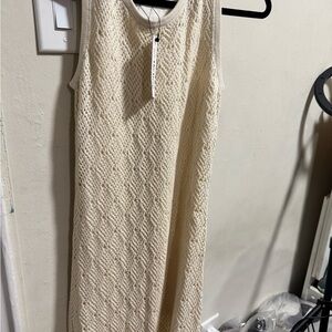 Elegant Cream Sleeveless Dress